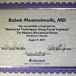 An award-winning certificate focused on advanced facial implant techniques.